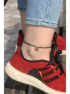 Metal Aksesuarlı Boncuklu Halhal