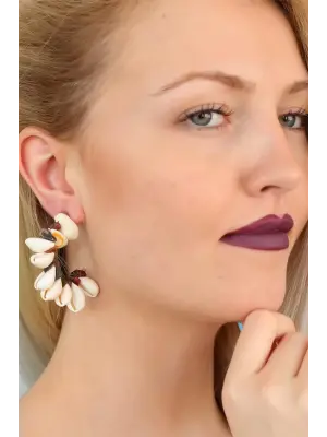 Midye Kabuk Tasarım Bayan Küpe