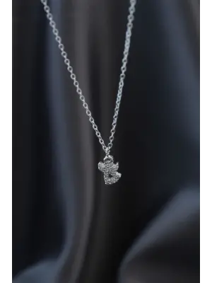 Minimal Melek Silver Renk Zirkon Taşlı Kadın Kolye