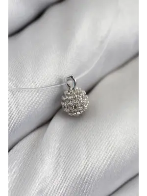 Misineli Topcuk Model Gümüş Renk Hayalet Kolye