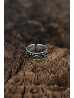 Motifli Tasarımlı Ayarlamalı Erkek Yüzük