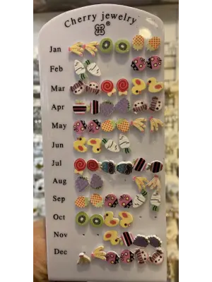 Meyve & Hayvan Figürlü Çelik Çocuk Küpeleri (Seçim Yapınız)