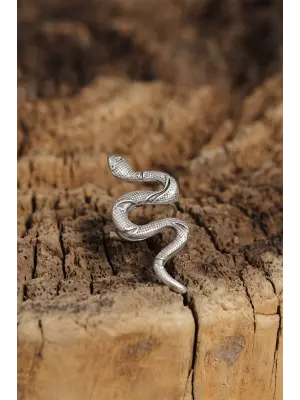 Otantik Yılan Tasarımlı Ayarlamalı Kadın Yüzük