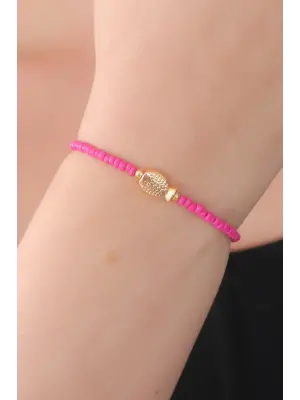 Pembe Boncuk Model Balık Figür Kadın Bileklik