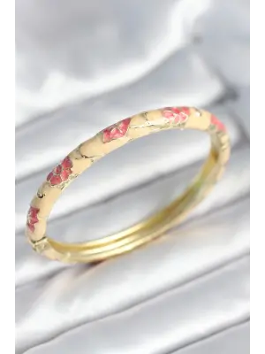 Pembe Renk Detaylı Mineli Kelepçe