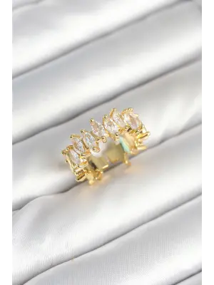Pirinç Arpa Baget Zirkon Taşlı Kadın Yüzük