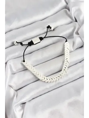 Pirinç Asansörlü Beyaz Juju Kadın Bileklik