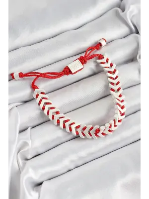 Pirinç Asansörlü Kırmızı Beyaz Juju Kadın Bileklik