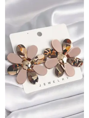  Çiçek Model Çelik Küpe