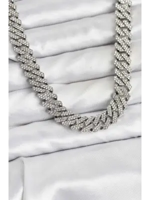 Çelik Cuba Chain Gurmet Model Kolye