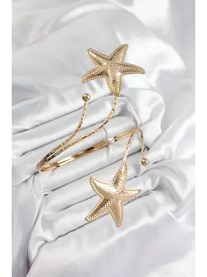 Pirinç Deniz Yıldızı Model Gold Renk Kadın Pazu Bileklik