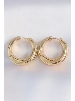  Altın Asimetrik Kıvrım Küpe