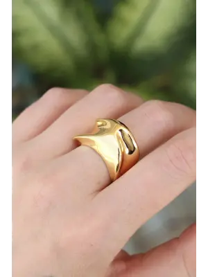  Altın Ayarlanabilir Kalın Ezme Yüzük