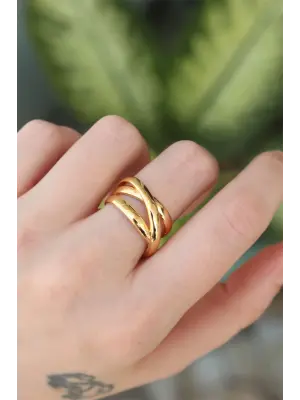  Altın Ayarlanabilir Sarmal Yüzük