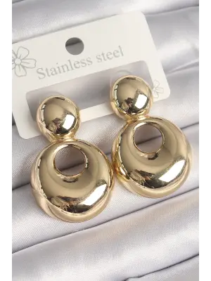  Altın Bomba Halka Model Çelik Küpe