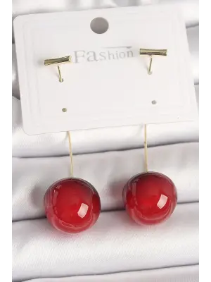 Pirinç Gold Renk Çivi Kiraz Model Kadın Küpe