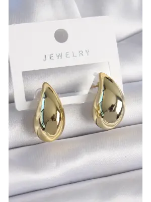  Altın Damla Model Çelik Küpe