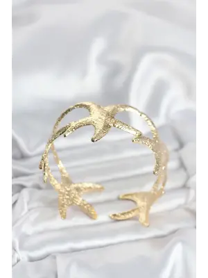 Pirinç Gold Renk Deniz Yıldızı Model Kadın Bileklik