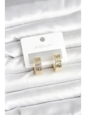 Pirinç Gold Renk Halka Kadın Küpe