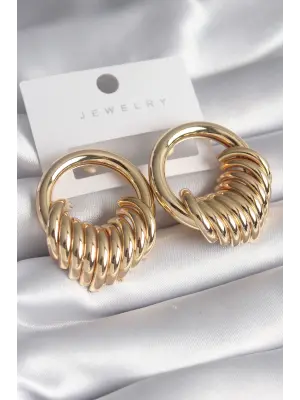  Altın Halka Sarmal Model Çelik Küpe