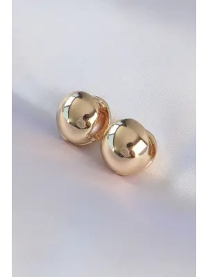  Altın İçi Boş Minimal Topçuk Küpe
