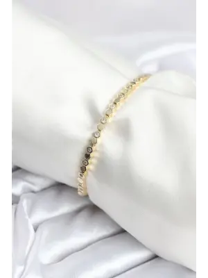 Pirinç Gold Renk İnce Petek Model Kadın Bileklik