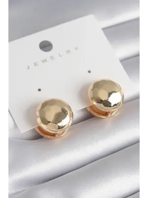  Altın İşleme Detay Top Model Çelik Küpe