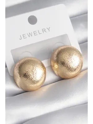  Altın İşleme Detay Top Model Çelik Küpe