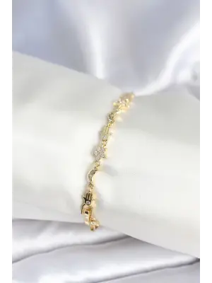 Pirinç Gold Renk Kadın Manifest Bileklik