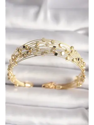 Pirinç Gold Renk Kakburga Model Kadın Bileklik