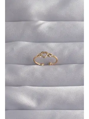  Altın Kalp Model Ayarlamalı Yüzük