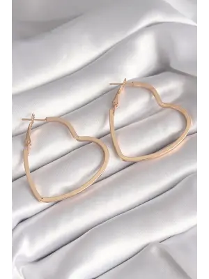  Altın Kalp Model Çelik Küpe