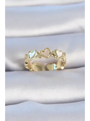  Altın Kalp Model Çelik Yüzük