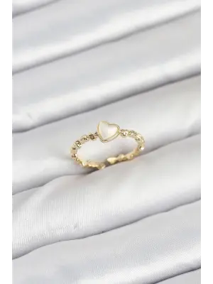 Pirinç Gold Renk Kalpli Model Kadın Yüzük