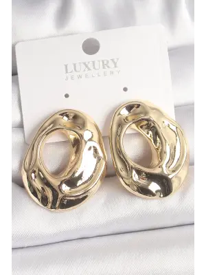 Altın Kemik Halka Model Çelik Küpe