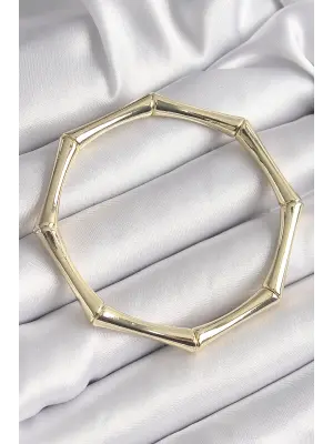 Pirinç Gold Renk Lastikli Bambu Model Kadın Bileklik