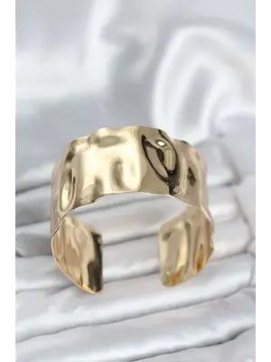 Pirinç Gold Renk Levha Model Kadın Bileklik