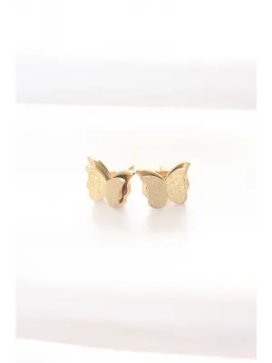  Altın Minimal Kelebek Küpe