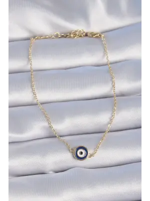 Pirinç Gold Renk Nazar Boncuk Model Kadın Bileklik