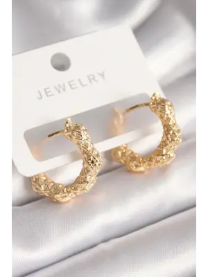  Altın Örme Halka Model Çelik Küpe