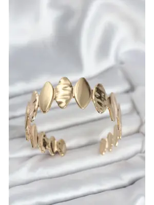 Pirinç Gold Renk Parçalı Model Kadın Bileklik