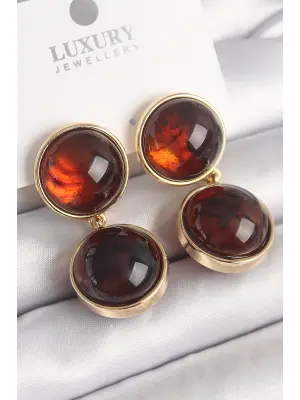  Altın Sallantı Kaplan Gözü Model Çelik Küpe