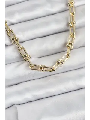 Çelik Gold Renk Tifani Model Kadın Kolye