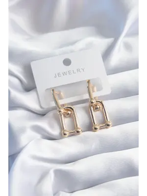 Pirinç Gold Renk Tiffany Model Kadın Küpe