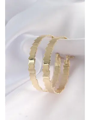  Altın Tırtıklı Halka Küpe