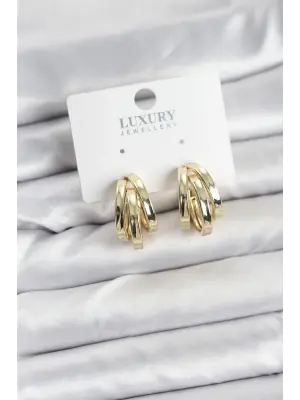 Pirinç Gold Renk Vintage Halka Model Kadın Küpe