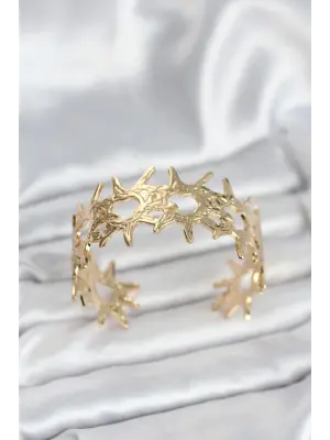 Pirinç Gold Renk Vintage Kadın Bileklik