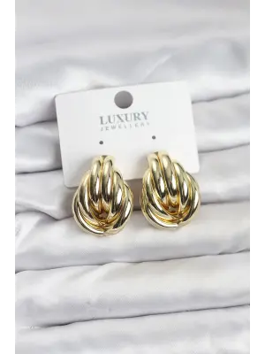 Çelik Gold Renk Vintage Kadın Küpe