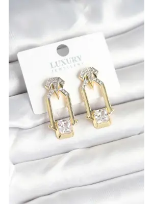 Pirinç Gold Renk Vintage Kadın Küpe