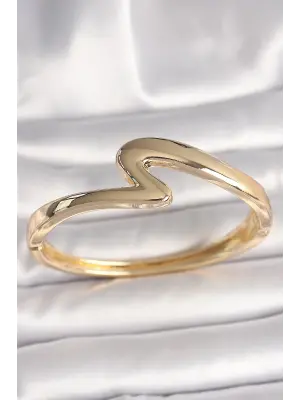 Pirinç Gold Renk ZikZak Model Kadın Kelepçe